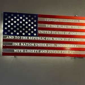 Pledge flag 12”x 24” with lights and supports