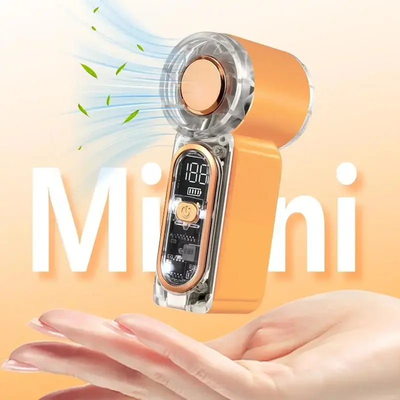 【Mini&Power】With Led Light Pocket Turbo Fan, 199 Speed Adjustable Wind, Easy to Carry！ USB Fan Type-C