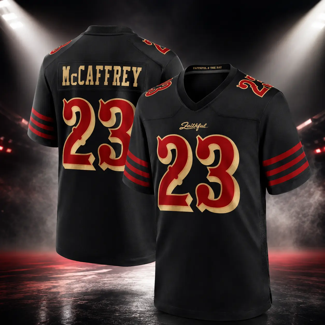 McCaffrey #23 Black Football Jersey for Men & Women, Breathable Mesh Sports Shirt, Game Day Fan Apparel, Athletic Collectible Gift