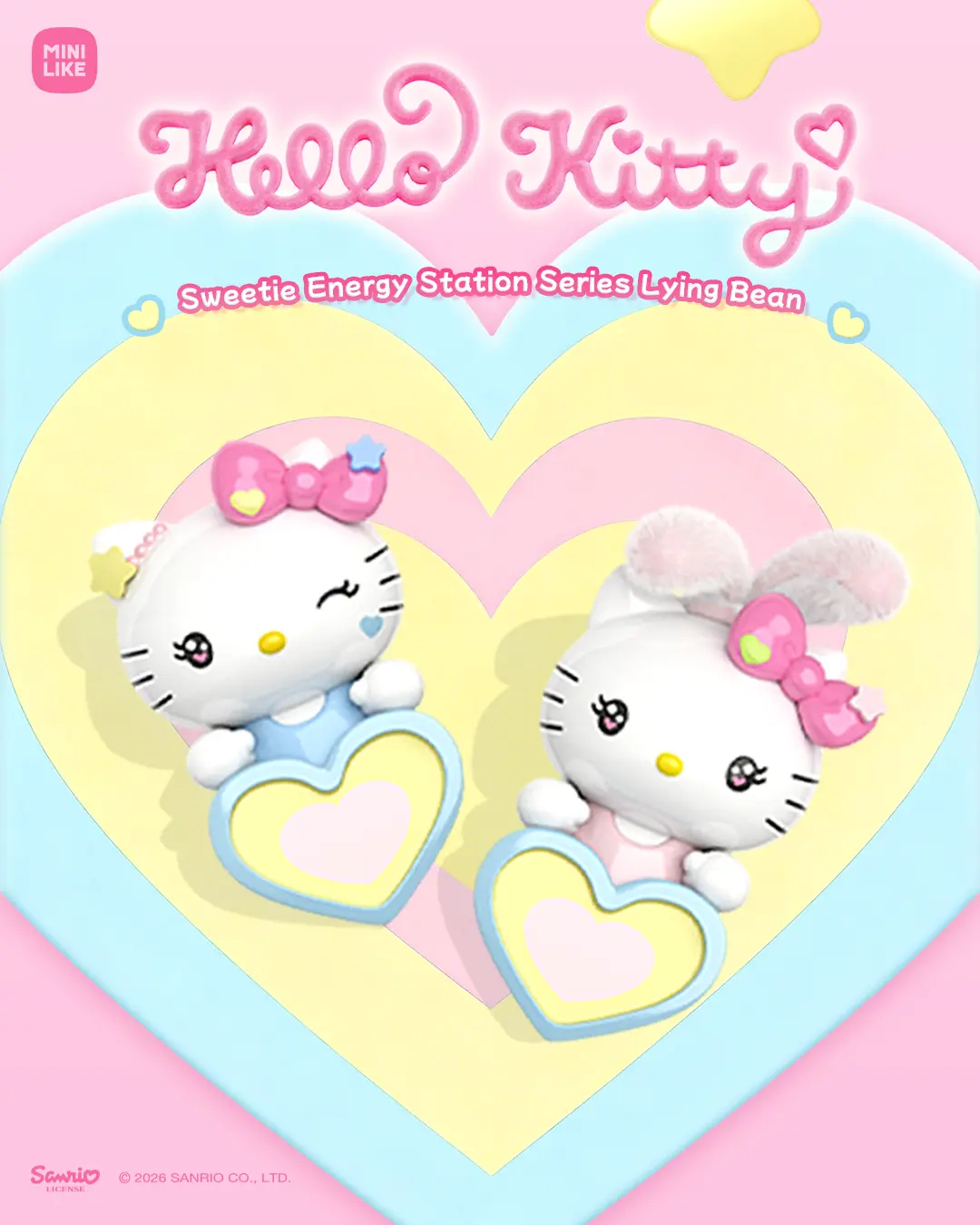 Hello Kitty X MINILIKE Sweetie Energy Station Series Lying Bean Blindbox Hello Kitty X MINILIKE Sweetie Energy Station Series Lying Bean Blindbox
