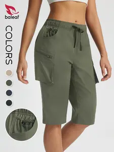 BALEAF Women's 15'' Long Shorts with 7 Pockets Hiking Bermuda Shorts Knee Length Lightweight Quick Dry Cargo Capris
