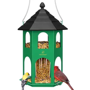 Kingsyard Spring Migration 2026 Metal Bird Feeder for Backyard Nature Watching 4lb Large Capacity with Circular Perch Durable Weather-Resistant Design