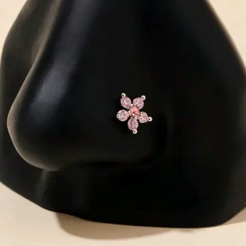 Mother's Day Gift Cubic Zirconia Flower Nose Ring for Women, Nose Piercing Jewelry, Perfect for Valentine's Day Gifts, Everyday Wear, Mother's Day Jewelry, High Quality Jewelry
