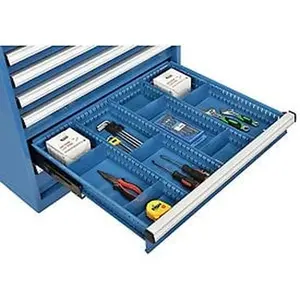 Global Industrial TBAF-A10 30 x 27 x 4 in. Divider Kit for Drawer of Modular Drawer Cabinet, Blue