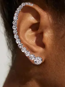 Women's Geometric Earrings, Fashionable Simple Style Ear Cuffs, Wholesale Jewelry Accessories, All-Season Wear, Batch Number 990416, Crystal Hoop Earrings