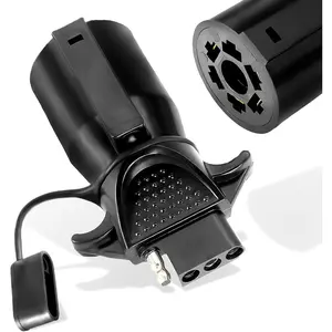 Premium 7 Pin to 4 Pin Trailer Adapter, 7 Way Blade to 4 Way Flat Trailer Plug, Waterproof Connector For RV,Truck,Caravan,Utility Tow Vehicles