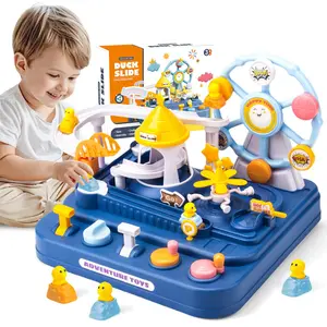 Duck City rescue track toys with 2 ducks, educational railway adventure toys, suitable for boys and girls, learning car games, gift logic and sports development Easter toys.