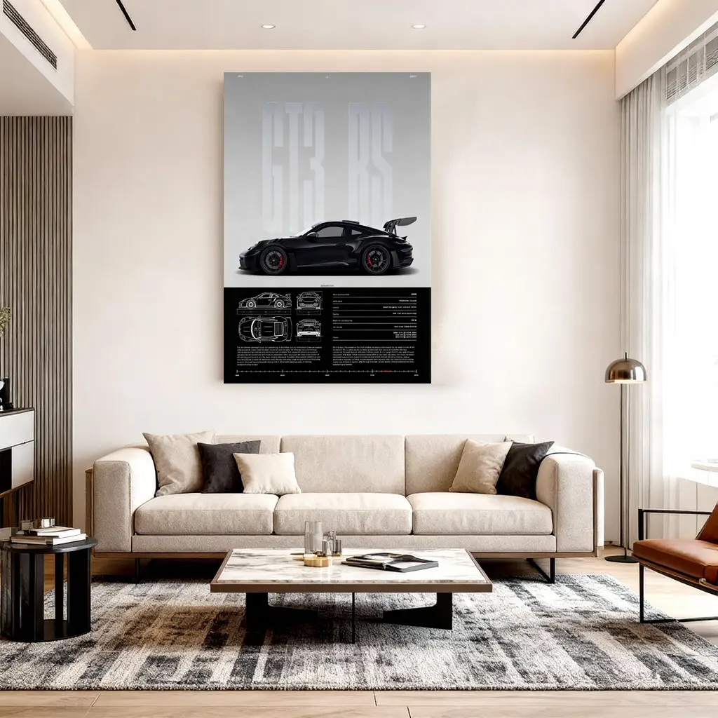 High-performance GT3 RS Model Specification Decoration Artistic family poster wall decor LivingRoom Canvas for Bedroom Decor Canvas Posters Office Bathroom Painting