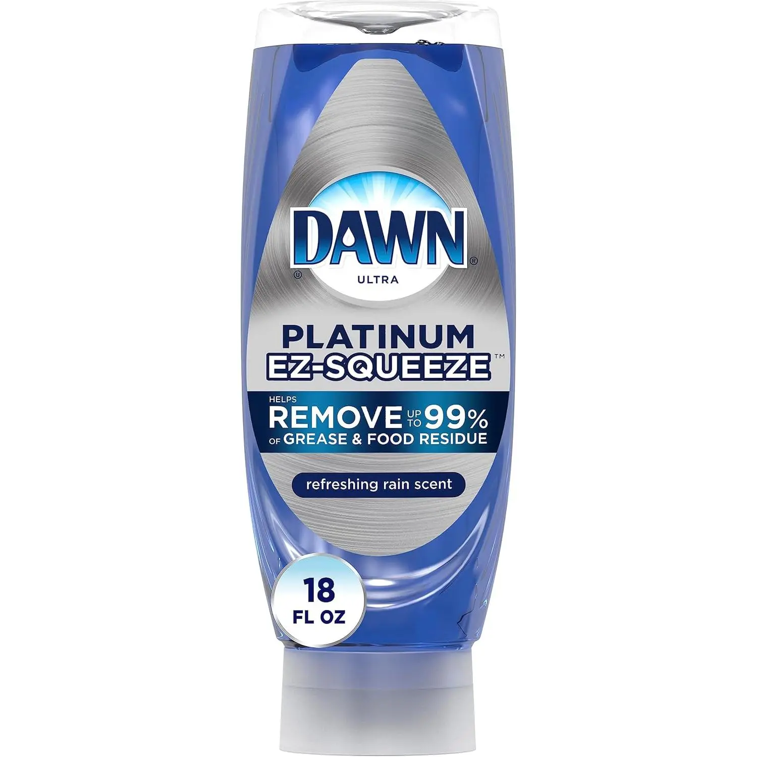 Dawn EZ-Squeeze Platinum Dishwashing Liquid Soap, Refreshing Rain Scent, 1-Pack, 18 fl oz Kitchen Cleaner (Home Care Household Supply)