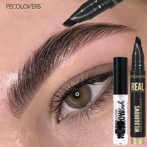 2PCS Multi-pronged Water Eyebrow Pencil Paired with Transparent Eyebrow Gel Can Clearly Define The Eyebrows, Fill in The Gaps in The Eyebrows, and Shape The Eyebrows for A Long Time Makeup