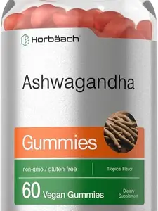 Ashwagandha Gummies for Women and Men | 60 Count | Vegan, Non-GMO, Gluten Free Supplement | Tropical Flavor