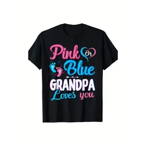 Gender Reveal T-Shirt - 100% Cotton, Casual Fit with Geometric Print, Machine Washable - Pink or Blue Top Womenswear hell star graphic t-shirts shirts men oversized tshirt good graphic tees men's graphic tees  graphic tee men's t shirts Vintage Crewneck