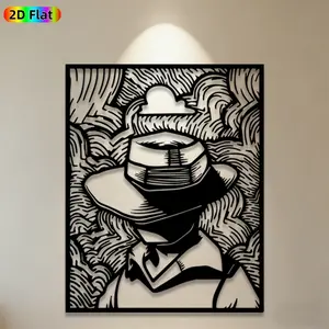 1pc Detective Silhouette Metal Wall Art, Sleek Detective Statue Mural, Ideal Gift for Halloween, New Year, Mystery Decor Enthusiasts, Rust-Resistant Metal Wall Decor Wall Sculptures, Perfect for Living Room Wall & Garden Fence, Unique Indoor Outdoor Decor