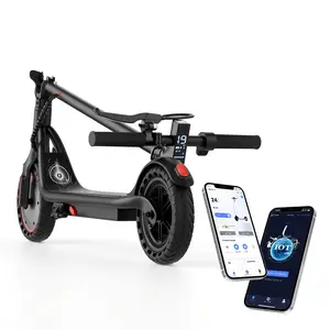 365Scooter 350W Foldable Electric Scooter with APP Control Dual Braking System 19MPH Max Speed 36V 5.2Ah Battery 8.5" Solid Tires IPX4 Waterproof 120kg Load Capacity Portable Smart Urban Commuter Powerful Pro black