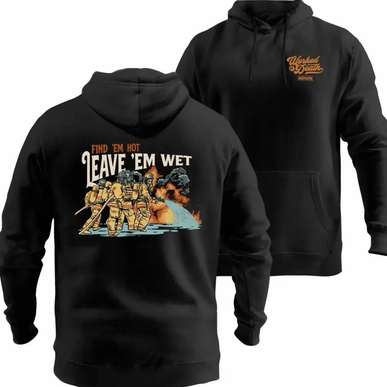Firefighter Humor Hoodie, Fire Rescue Graphic Pullover, Funny Casual Hoodie for Men, Gift for Firefighters & First Responders
