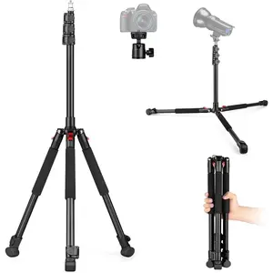 Light Stand for Photography, Adjustable 6.56ft/200cm  Tripod with 360? Ball , Compact Light Tripod Stand for LED Video Lights, Ring Light, Softbox, Cameras, Smartphones, 4.4lb/2kg Load