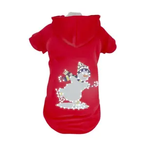 Pet Life LED Lighting Holiday Snowman Hoodie Pet Costume