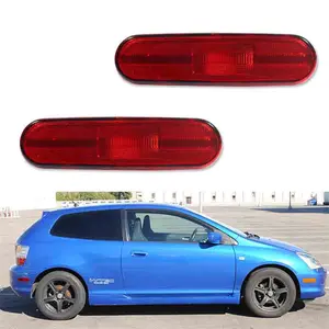 2PCS Red Lens Rear Bumper Side Marker Lights Housings For Honda Civic Si EP3 3DR 2002 2003 2004 2005 Replace OEM 33801-S5T-A01, 33801 S5T A01, 33801S5TA01