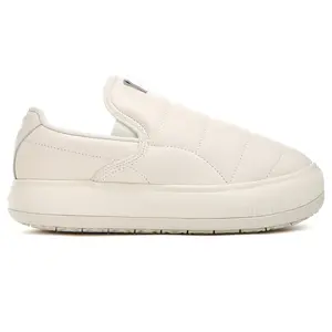 PUMA Womens Suede Mayu Quilted Leather Slip On Sneakers Shoes Casual - Off White