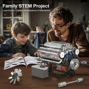 V8 Engine Model Kit to Build Your Own Mini Engine That Works-DIY STEM Mechanic Engineering Construction for Kids,535pcs