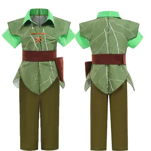 Boys Halloween Costume Peter Pan Green Elf Cosplay Stage Performance Costume