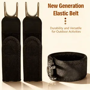 No Buckle Elastic Tactical Belt for Men & Women – Adjustable Metal Hook Invisible Waist Strap, Heavy Duty Stretch Belt for Work, Travel & Daily Comfort, No Holes Magic Tape EDC Belt