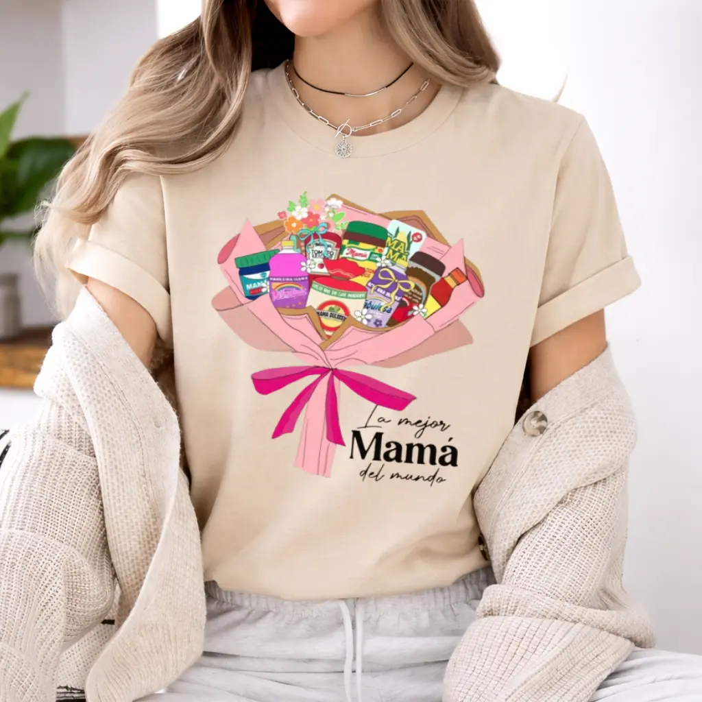 Spanish Mother's Day Shirt, La Mejor Mamá Del Mundo Tee, Funny Grocery Bouquet Mom Gift, Dia De La Madre Shirt, Latina Mom Gift, Mama Shirt