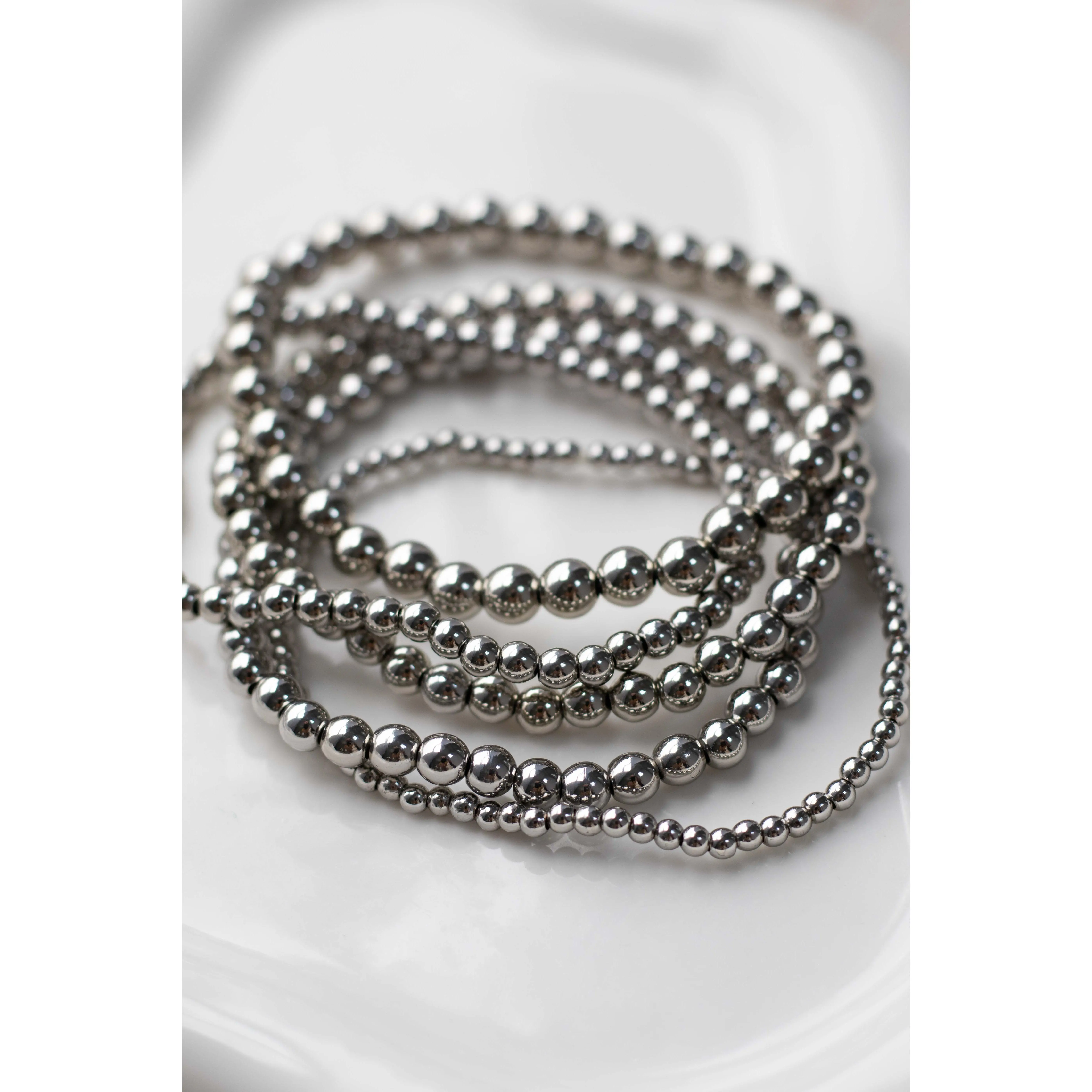 Silver Beaded Bracelet