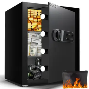 Nova Safe 2 Cu Ft Digital Combination Home Safe - 1 Fireproof Bag Included, 2 Opening Methods (Keypad/Key), Adjustable Shelves, Anti-Theft Steel Structure, for Home/Office Jewelry, Cash, Important Documents Storage