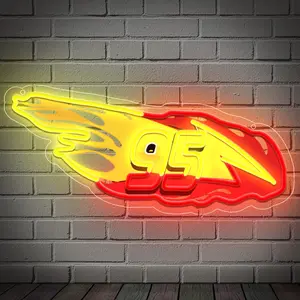 95 Racing Car Neon Sign Mqueen Neon light Sports Car Wall Decor LED Neon Light Garage Art Home Classroom Restaurant Bar Game The perfect gift for MQueen fans Room Garage Vibrant Ambiance