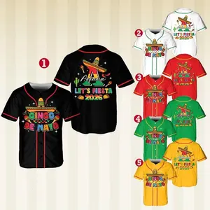 Personalized Let's Fiesta Baseball Jersey, Custom Name Cinco De Mayo Baseball Jersey Shirt, Baseball Jersey For Fiesta Squad Mexican Fiesta