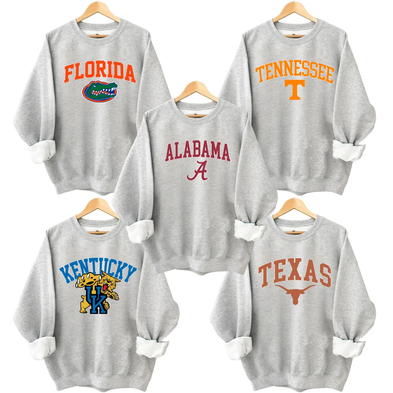 Vintage Sports Teams Collection Ash Grey Sweatshirt, Unisex Crewneck Graphic Team Pullover, Retro Game Day Sports Fan Apparel, Gift for Fans