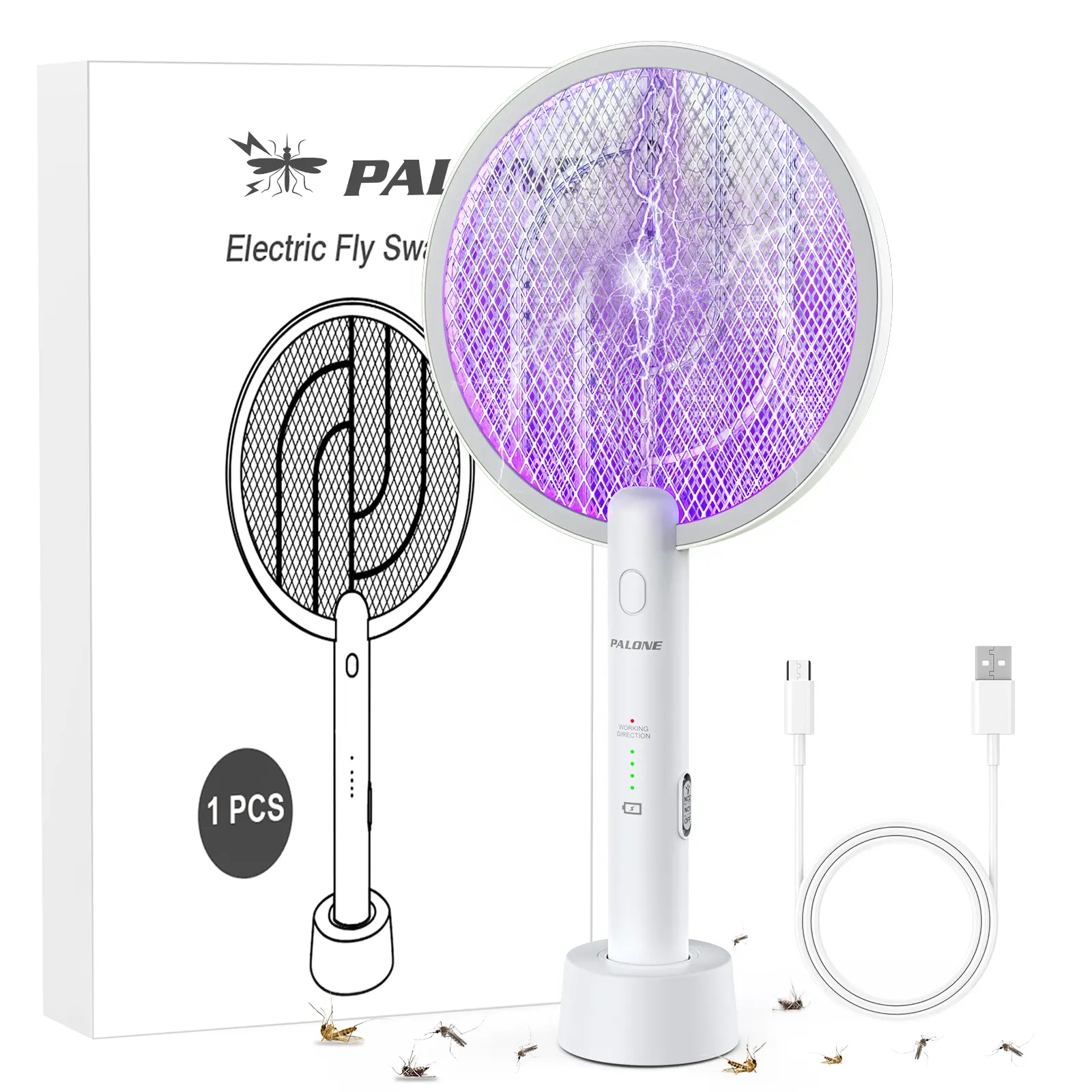 Electric Bug Zapper-Enjoy Summer Without Mosquitoes-Rechargeable,with Dual Modes, Instant Mosquito Control for Home, Patio & Camping