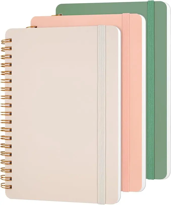 3 PCS Small Spiral Notebook 5x7, Notebooks for Note Taking, Morandi Spiral Journal Notebook, Cute Notebooks for Women 70 Sheets/Note Books