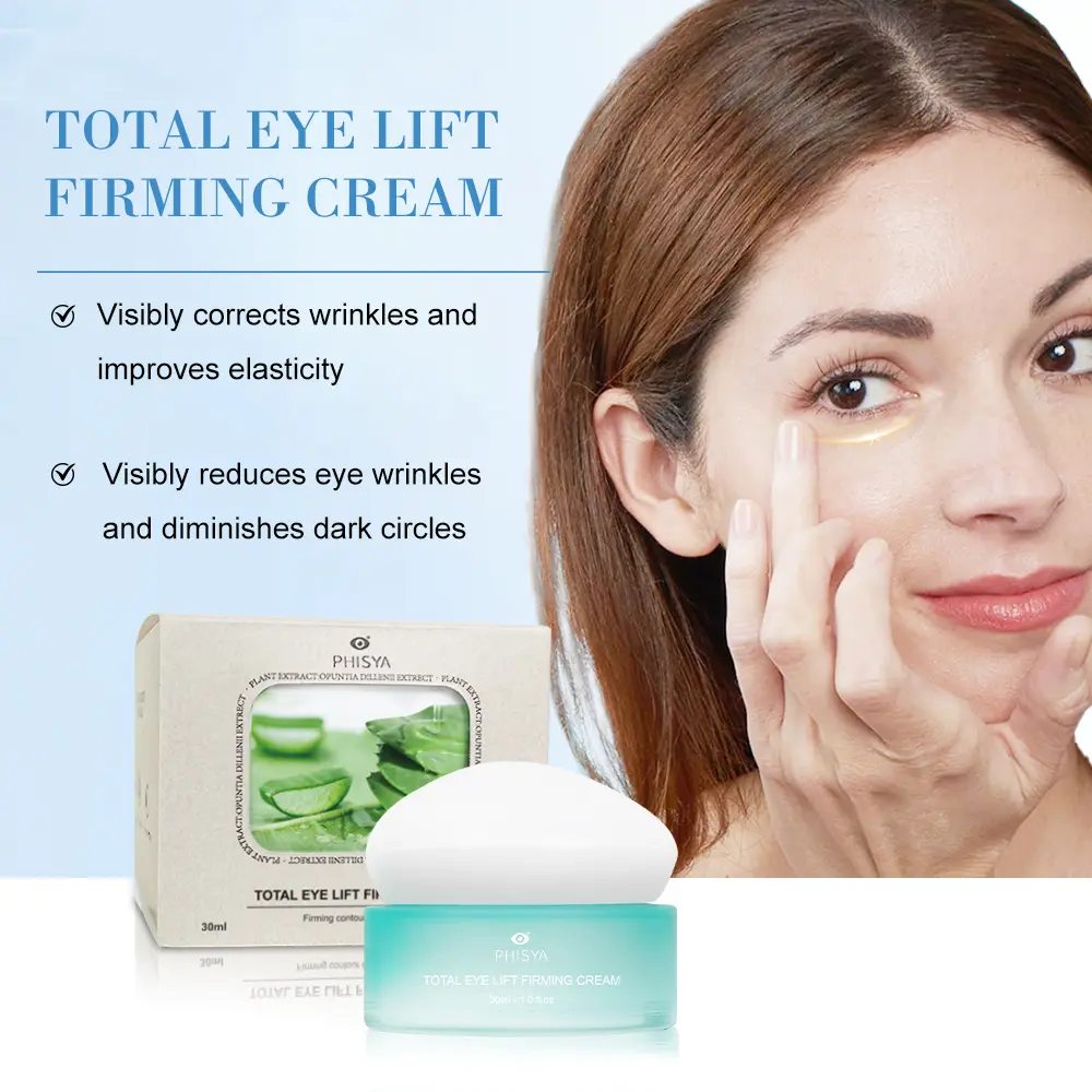 Total Anti-Wrinkle Brightening Eye Cream by PHISYA, featuring aloe vera and  peptides, effectively addresses eye
