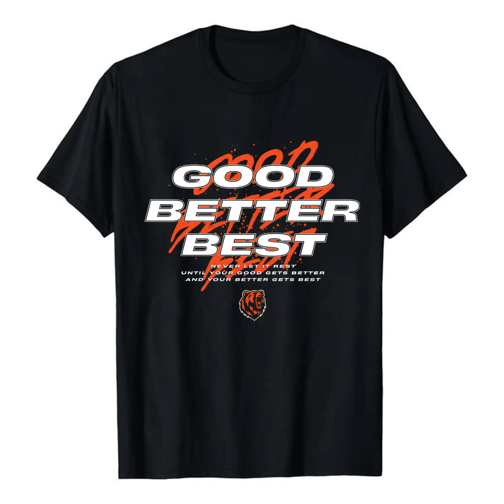 180g[100%cotton]Good Better Best Fun Bears Sports Lover T-Shirt, 100% Cotton Unisex Football Team Game Day Tee for Fan