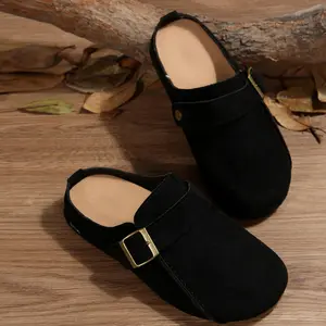 Women's Comfortable Sandals Metal Decor Shoes Flat Loafers Summer Outdoor Walking Slippers