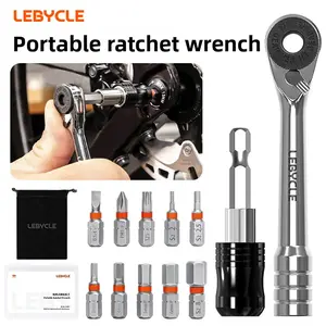 Portable Mini Ratchet Wrench Set with Screwdriver Bits – Compact Bike Repair Tool Kit for Cycling & Outdoor Use