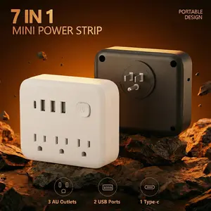 Wall Charger, Surge Protector Dorm Room Essentials 3 Outlets 4 USB (1 USB C) Charging Ports for Home Travel Office