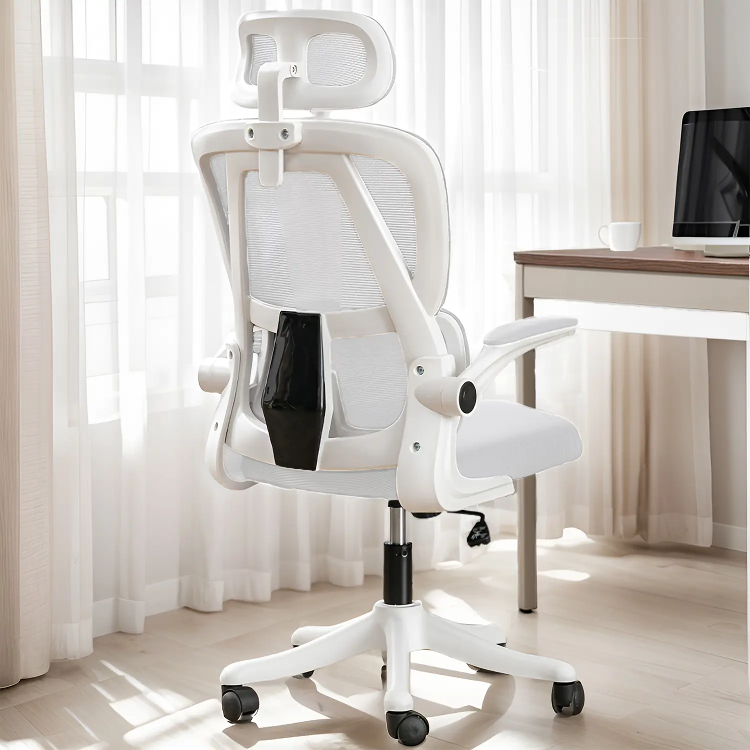 【Summer sale】Ergonomic Office Chair Comfort Home Desk Chair Adjustable High Back Mesh Chair Lumbar Support Computer Chair with Flip-up Arms for Gaming office chair