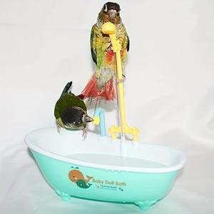 random color bird bath tub, cute shower box, bathing tub container, bird cage accessories for small medium long tail parrots cleaning supplies, pet products