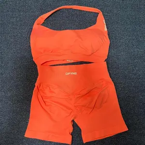 Impact  and Shorts with Logo Low Waist Seamless Yoga  andShorts Scrunch Bum Gym   and Shorts Workout Biker  andShort Stretch Fitness clothing bra