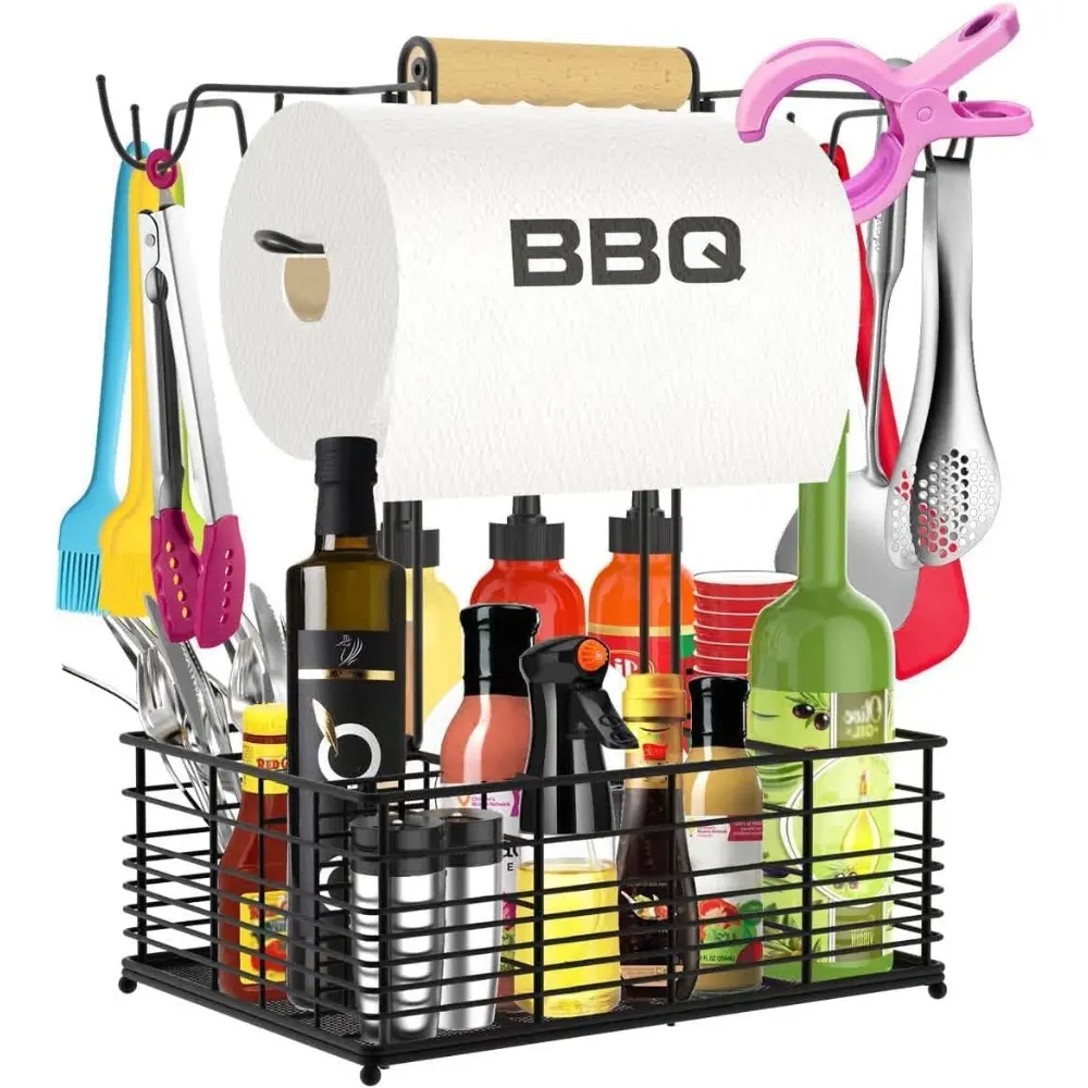Grill Caddy-BBQ Caddy for Outdoor Grill, Camping Accessories, Essentials for Camper and Tailgate, Grilling Gifts for Men