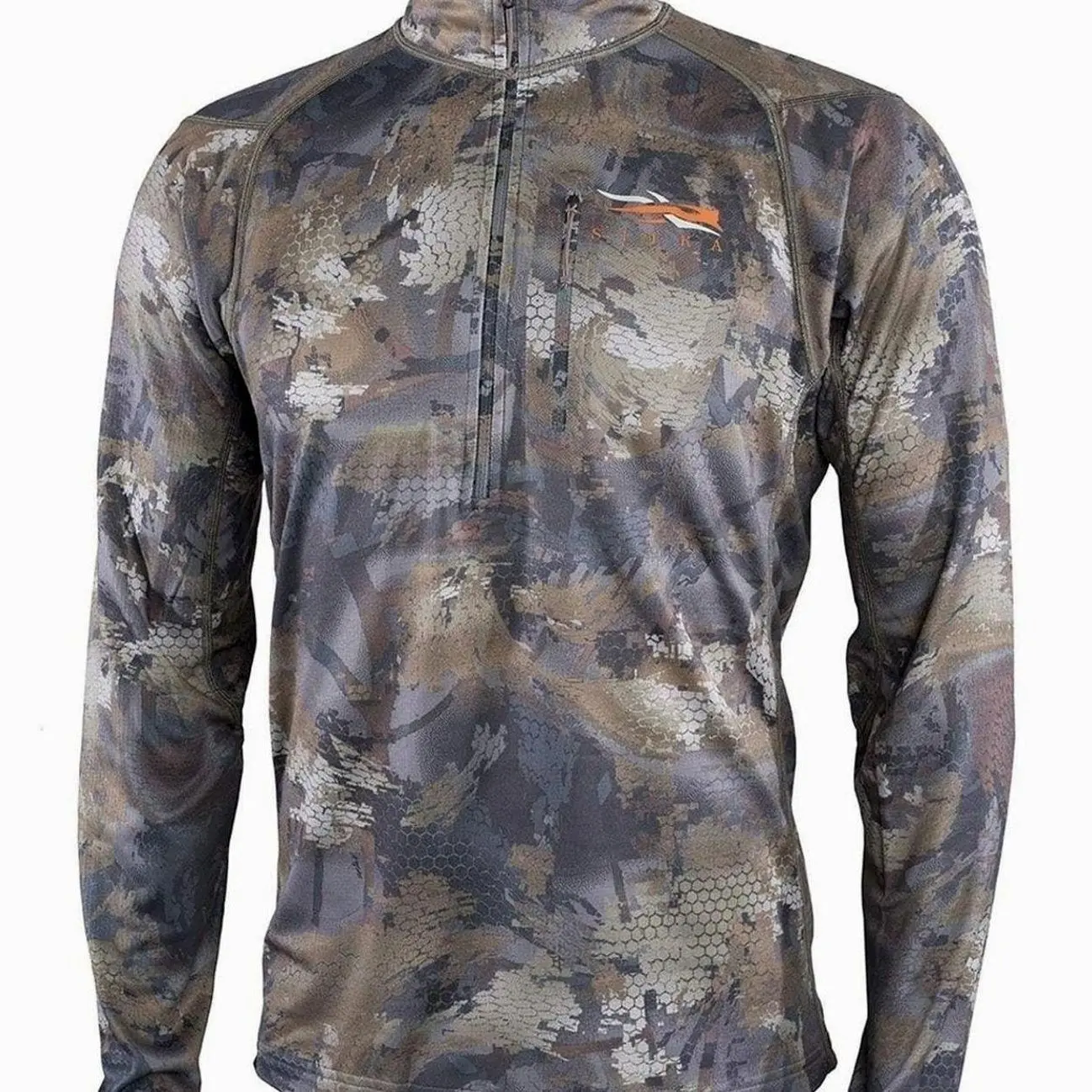 S!TKA Gear Men's Core Midweight Zip-T Long Sleeve Hunting Shirt | No Chest Pocket
