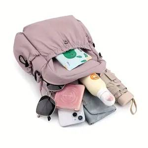 A Stylish And Lightweight Outdoor Travel Backpack, Featuring a Spacious Design Suitable for Commuting And School, Made of Versatile Nylon with a Fresh And Appealing Forest-Style Aesthetic