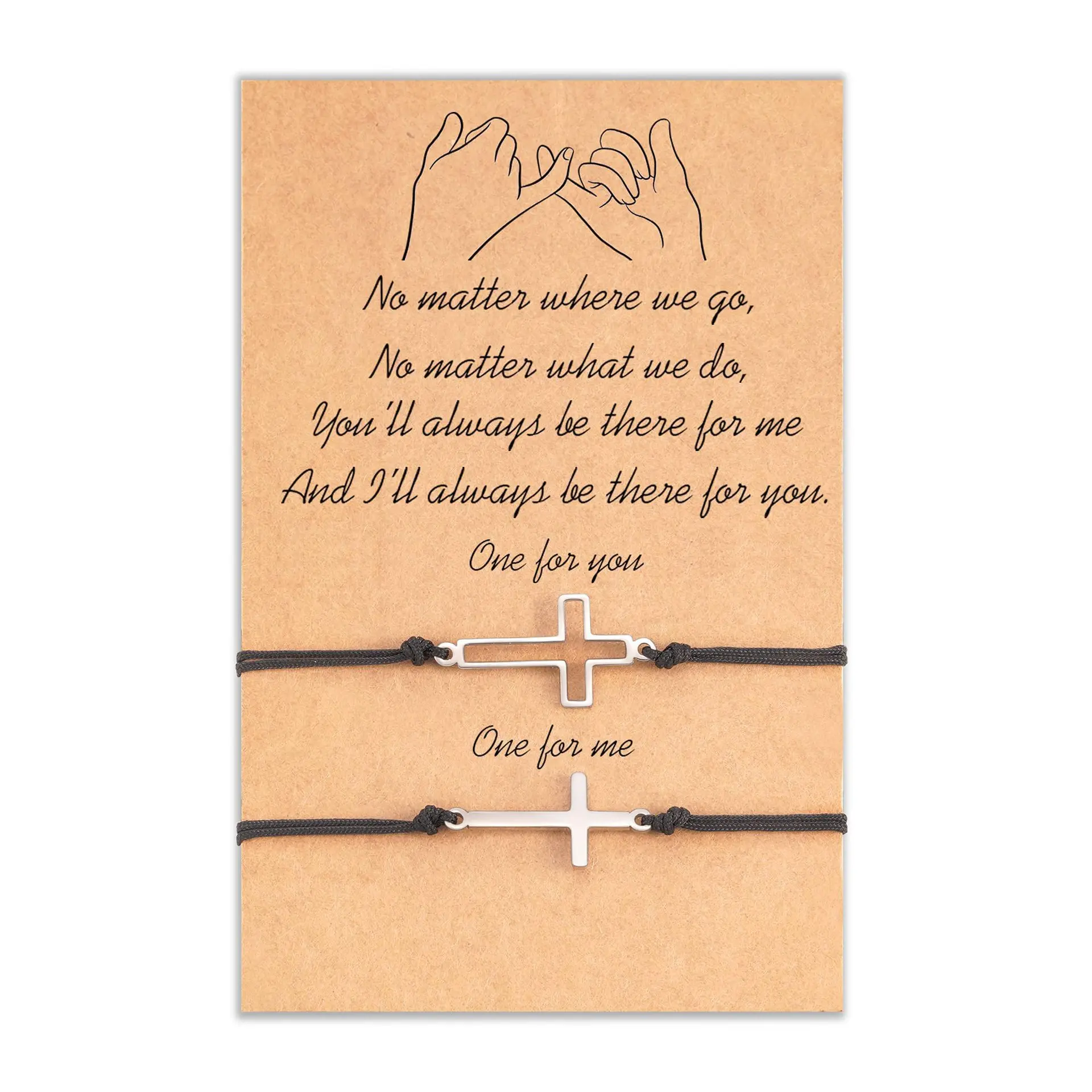 Cross Matching Bracelets for Couples Friends Friendship Bracelets Set of 2 Long Distance Relationship Bracelets Gifts for Him Her Boyfriend Girlfriend Birthday Gifts for Wife Mother Daughter Bracelets