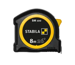 Stabila 26 ft. (8m) Pocket Tape Measure, cm/in Scale, BM 100 30826