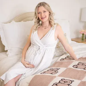 Baby Bliss 3-in-1 Labor, Delivery & Nursing Gown – Amora (Wrap Style w/ Pockets)