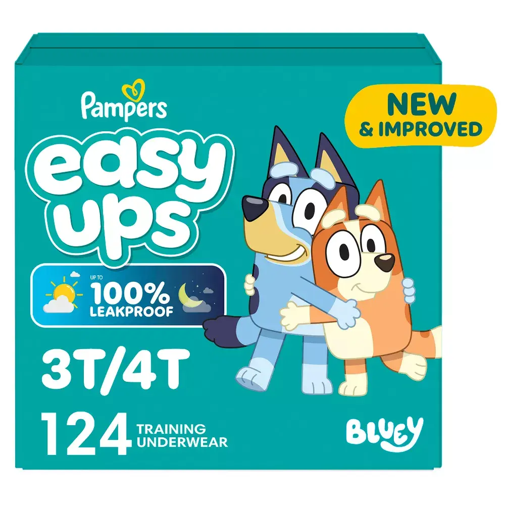 Pampers Easy Ups Bluey OMS Disposable Training Pants - Pack Size 3T/4T - 124ct