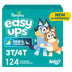 Pampers Easy Ups Bluey OMS Disposable Training Pants - Pack Size 3T/4T - 124ct